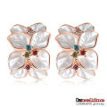 3 Colors Flower Floral Enamel Women Earrings (ER0099)